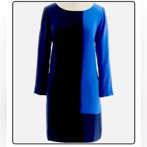 J. Crew Silk Blue Color Block Dress
